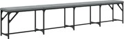 vidaXL Bancă de bucătărie, gri deschis, 248x32x45 cm, oțel și textil