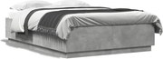 vidaXL Cadru de pat, gri beton, 160x200 cm, lemn prelucrat