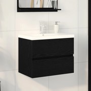 vidaXL Dulap cu Chiuvetă Stejar negru 60 x 39 x 62 cm Lemn compozit