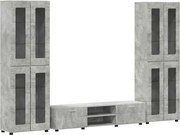 vidaXL Set comodă TV cu sertar FLORIN Gri din beton Lemn compozit