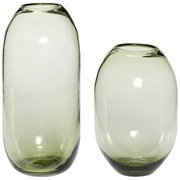 Vaze verde 2 buc. din sticlă lucrate manual (înălțime 38 cm) Moss – Hübsch