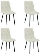 Set 4 Scaune Bucatarie/Dining Fido Material Textil Bej