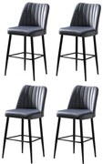 Set de scaune de bar Vento Grey and Black, 4buc., 4 buc
