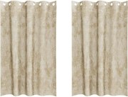 vidaXL Cortine din catifea cu perdele 2 pcs Crem 175 x 140 cm Catifea