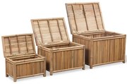 vidaXL Cutii de depozitare 3 buc, bambus
