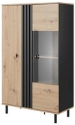 Vitrină BADIA stejar/antracit
