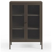 Vitrină gri din metal 70x100x40 cm Layna – Marckeric