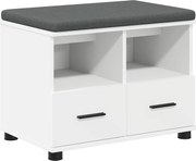 vidaXL Bancă pentru hol cu pernă cu sertar cu raft Alb 60 x 38 x 46 cm