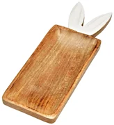 Tava decorativa din lemn de mango BUNNY EARS 36x12 cm