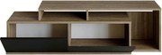 Comoda TV Nexera, negru/nuc, PAL melaminat, 150x35x43 cm