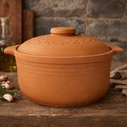 Oala pentru sarmale si friptura glazurata din ceramica, 4 litri