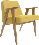 Fotoliu elegant design nordic 366 LOFT galben/ stejar inchis