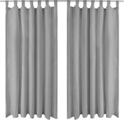 vidaXL Draperii micro-satin cu bride, 2 buc, 140 x 225 cm, gri