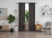 Draperie opaca DUNES VELVET 140x250 cm, gri inchis Agatat: Inele metalice