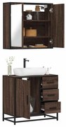 vidaXL Set mobilier de baie, 2 piese, stejar maro, lemn prelucrat