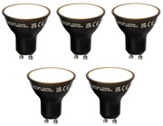 Set 5 becuri Lampa LED Smart GU10 reglabila neagra 7W 600 lm 3000K