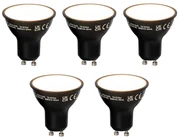Set 5 becuri Lampa LED Smart GU10 reglabila neagra 7W 600 lm 3000K
