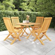 vidaXL Set mobilier de grădină, 5 piese, lemn masiv de tec