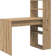 vidaXL Birou cu raft Stejar Artizanal 113 x 54 x 120 cm Lemn compozit