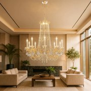 Candelabru 10 brate, design LUX, cristal Heritage Florabella