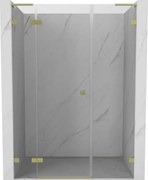 Mexen Lunar L uși de duș pivotante stânga 120 cm, transparent, auriu periat - 834SL-120-050-55-00-L