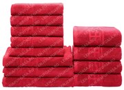 Set 12 Prosoape Maini Fata Corp, Bumbac 100%, 550g m ² - Rosu