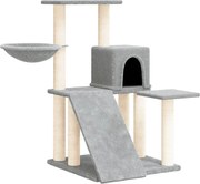 vidaXL Ansamblu de pisici, stâlpi din funie sisal, gri deschis, 82 cm