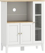 HOMCOM Dulap pentru Microunde cu Dulap Inferior și Rafturi Laterale din Lemn Alb | Aosom Romania