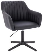 HC190CROSS Scaun Neagră din Piele Ecologica cu Bază Neagră