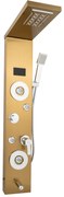 Panou de dus TRENDY'S cu hidromasaj , inox 5 functii digital cu led ,gold satin