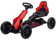 Kart cu pedale pentru copii cu vârsta între 3-8 ani cu scaun reglabil în 4 poziții și roți EVA, 100x58x58,5cm roșu și negru HOMCOM | Aosom Romania