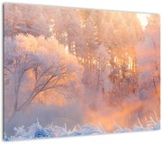 Tablou pe sticlă - Zori geroase (70x50 cm)