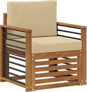 vidaXL Set de canapele de exterior cu pernă natural 71 x 63 x 73 cm