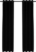 vidaXL Draperii opace, aspect in, cu ocheți, 2 buc., negru, 140x225 cm