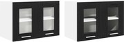 vidaXL Dulap suspendat cu ușă 2 pcs Stejar Negru 60 x 31 x 40 cm
