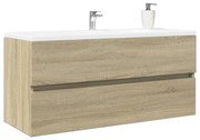 vidaXL Dulap chiuvetă baie stejar sonoma 100x38,5x45 cm lemn prelucrat