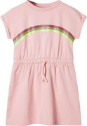 vidaXL Rochie pentru copii cu șnur în talie, roz deschis, 140
