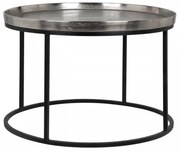 Masuta de cafea rotunda din metal Lyam 45x70x70 cm argintie