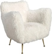 Fotoliu LUX design italian, White long pile