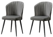 Set de scaune de sufragerie Rubi Grey and Black, 2buc.
