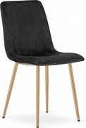 Scaun de catifea neagra LAVA