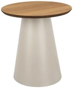 Măsuță de cafea crem/în culoare naturală rotundă cu blat cu aspect de lemn de stejar ø 45 cm Soli – Actona