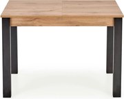 Masa extensibila GINO, stejar/negru, PAL furniruit, 100/138x60x75 cm