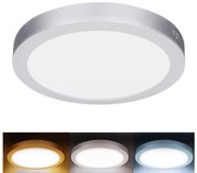 Solight WD244-S - Panou LED 2 în 1 24W/230V 3000/4000/6000K Ø 30 cm IP54 argintiu