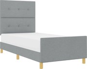 vidaXL Cadru de pat cu headboard Gri deschis 80 x 200 cm țesătură