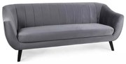 Canapea Elite Velvet, trei locuri, gri
