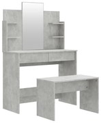 Set masuta de toaleta, gri beton, 96x40x142 cm