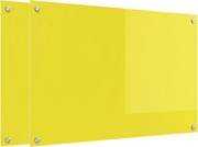 vidaXL Panou de bucătărie 2 pcs Galben 90 x 60 cm sticlă securizată