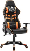 vidaXL Scaun de jocuri, negru și portocaliu, piele artificială
