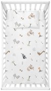 Lenjerie de pat pentru copii albă din bumbac ranforcé pentru pătuț 100x150 cm Dinozor – Mijolnir